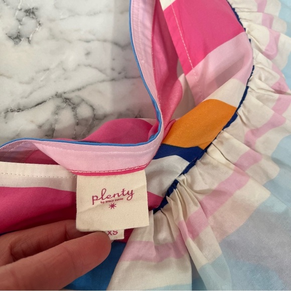 PLENTY BY TRACY REESE Anthropologie Rainbow Striped Ruffle Midi Maxi Dress XS - Picture 12 of 14